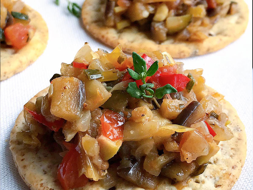 Courgette and aubergine caponata