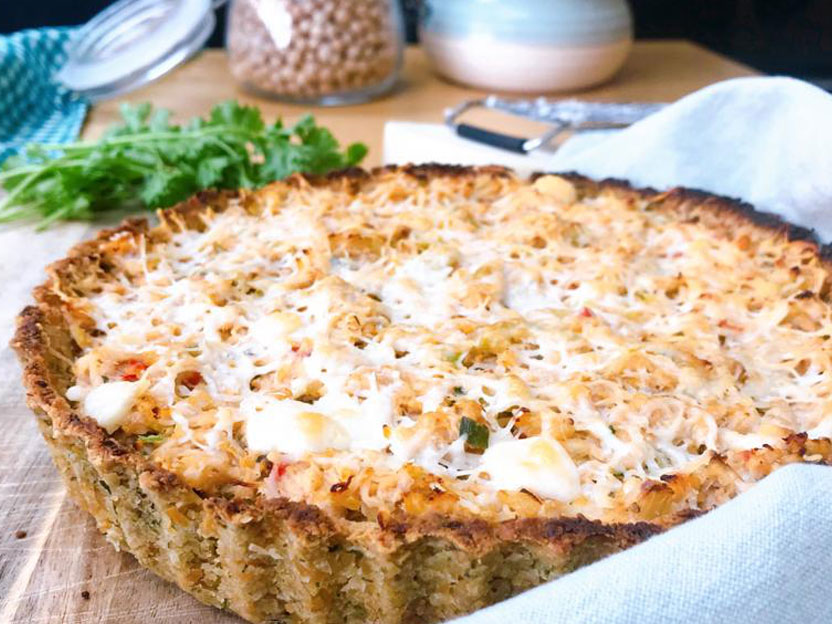 Chicken chickpea-based pie