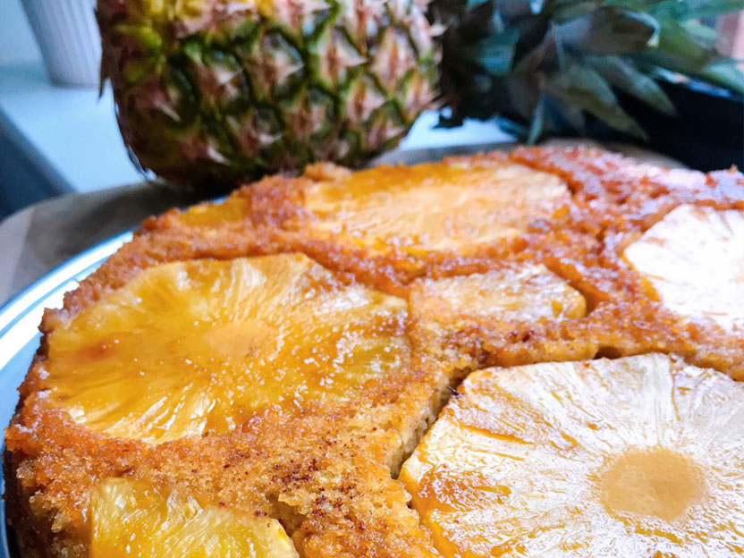 Caramelized pinepple cake